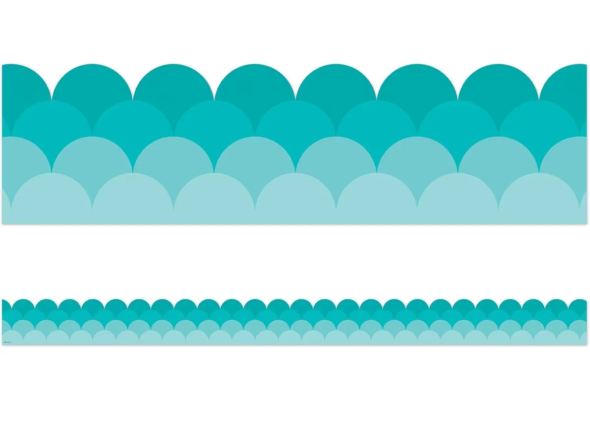 Painted Palette Turquoise Scalloped Border - US 9052