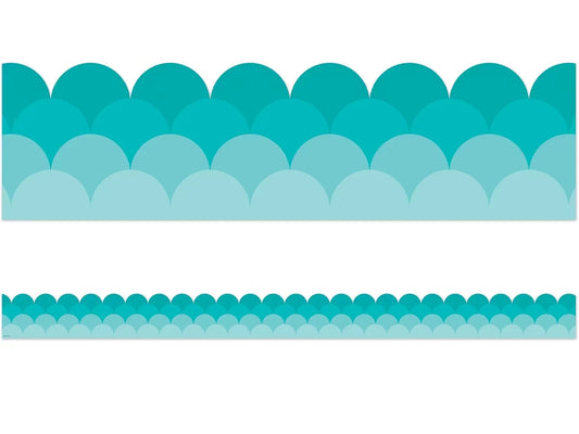 Painted Palette Turquoise Scalloped Border - US 9052