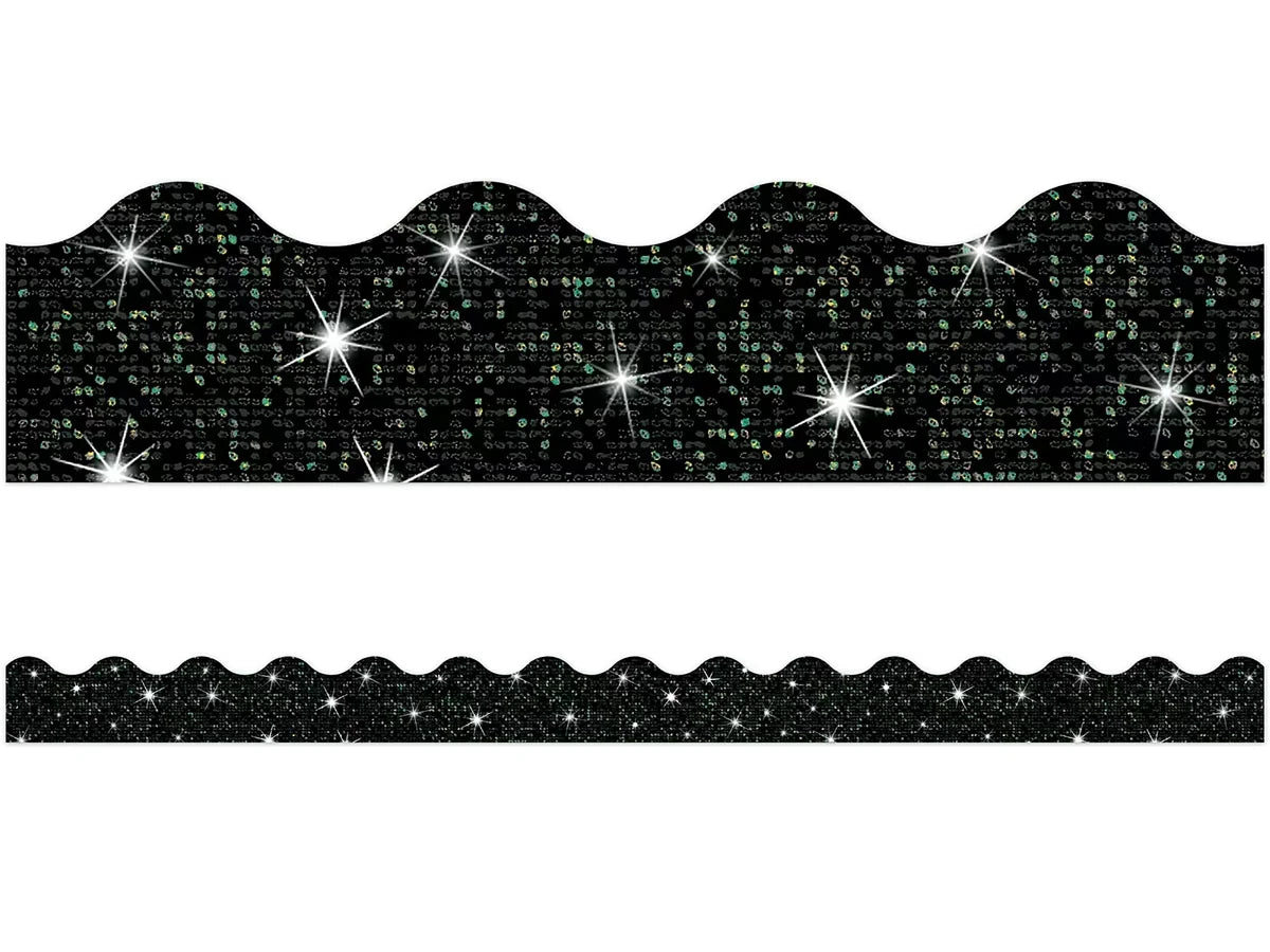 Black Sparkle Scalloped Border - US 9478
