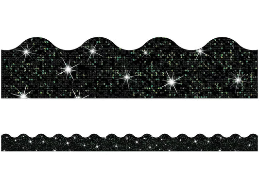 Black Sparkle Scalloped Border - US 9478