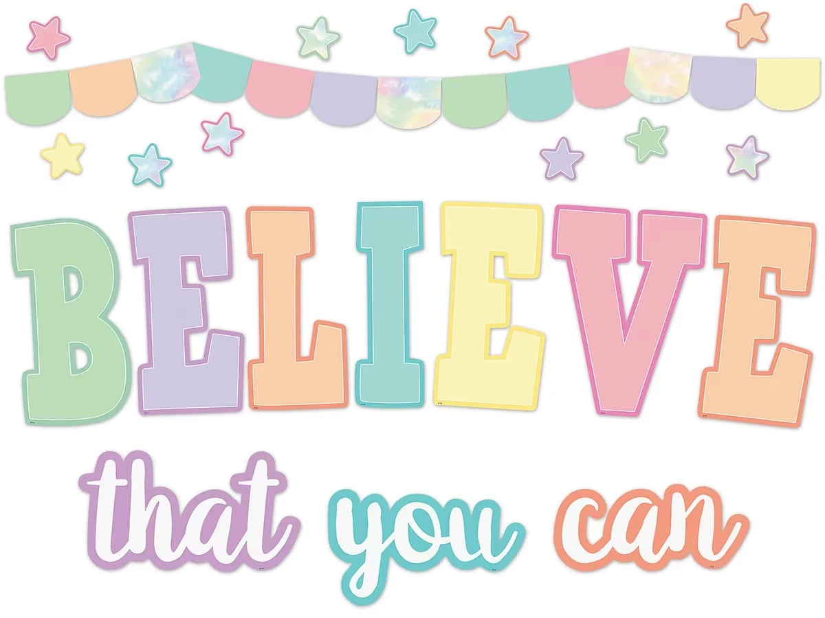 Pastel Pop Believe That You Can Bulletin Board Set - US 1124