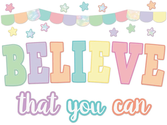 Pastel Pop Believe That You Can Bulletin Board Set - US 1124