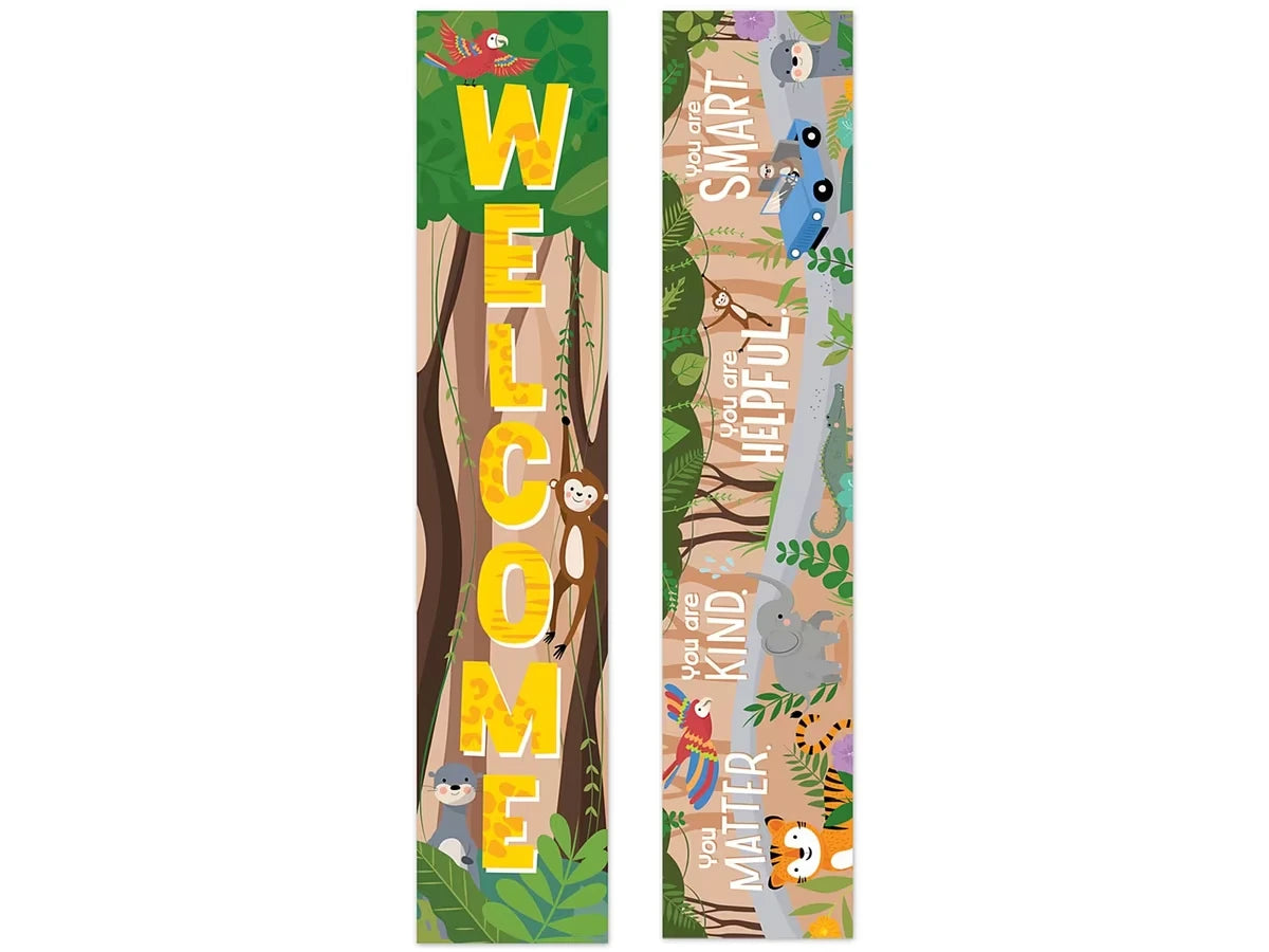 Jungle Friends Double-Sided Welcome Banner - US 7009