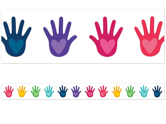 One World Colorful Hands Border - US 2553