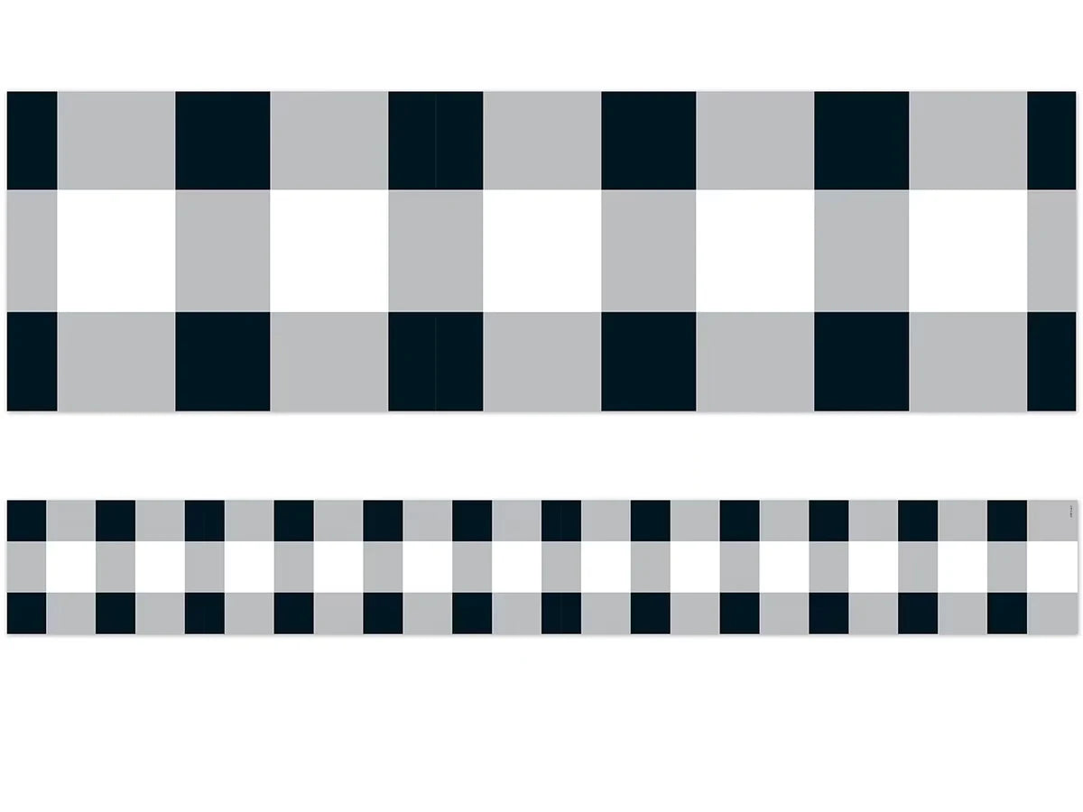 Black & White Buffalo Checkered Border - US 2495