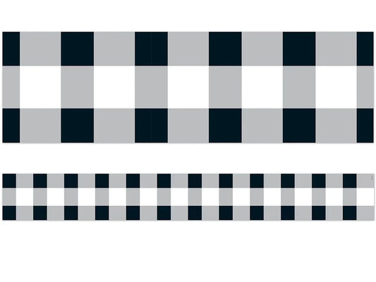 Black & White Buffalo Checkered Border - US 2495