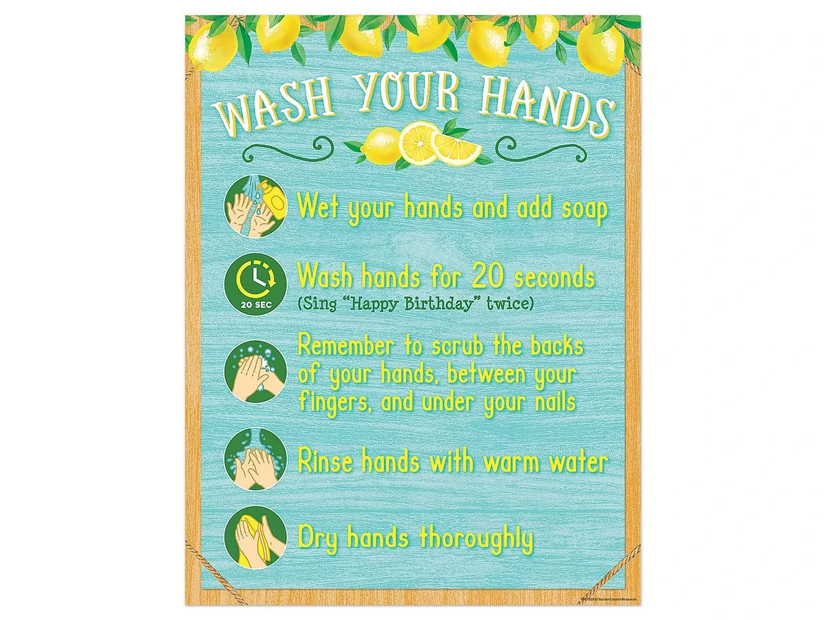 Lemon Zest Wash Your Hands Reference Poster - US 7643