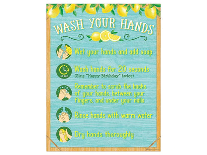 Lemon Zest Wash Your Hands Reference Poster - US 7643