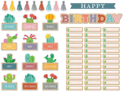 Happy Cactus Crew Birthday Bulletin Board Set - US 9361