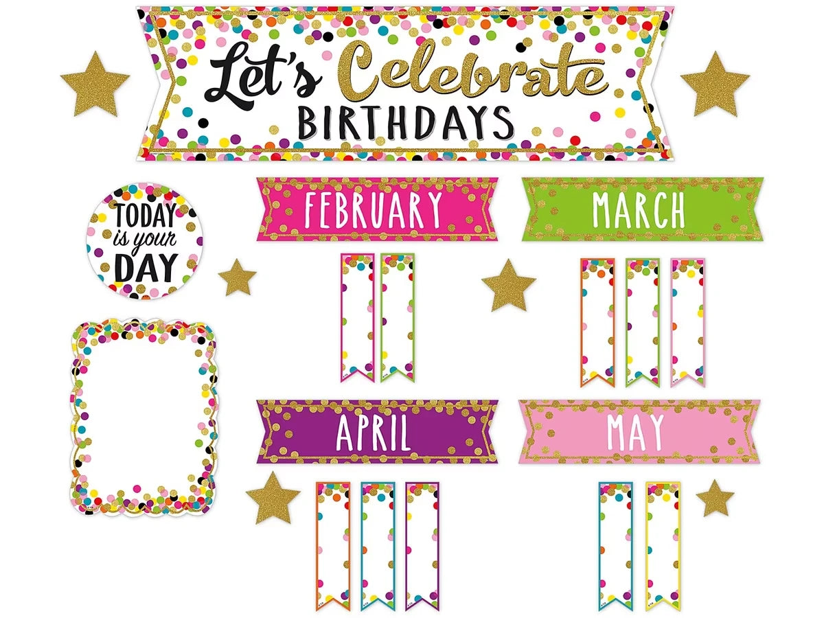 Confetti Birthday Bulletin Board Set - US 3736
