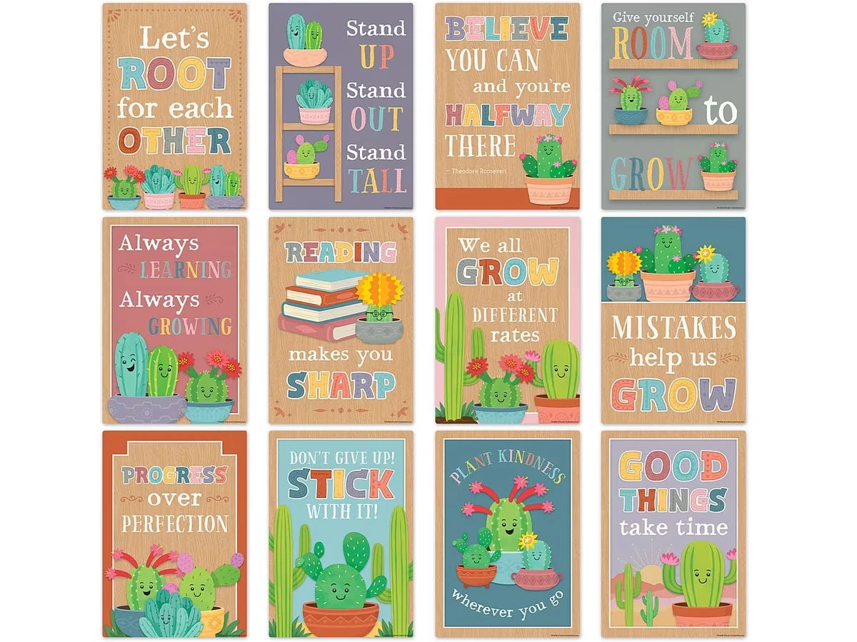 Happy Cactus Crew Motivational Small Poster Pack - US 1468