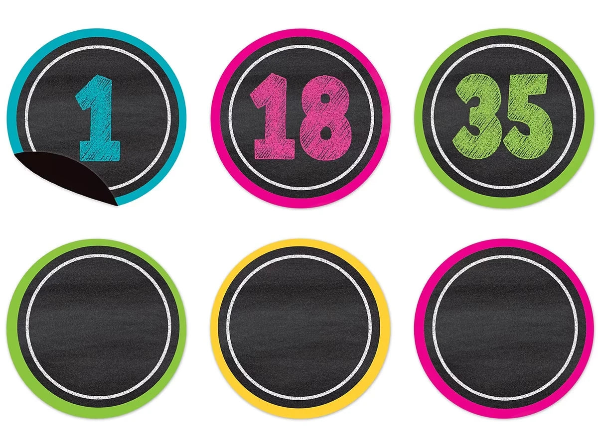 Chalkboard Brights Magnetic Write & Wipe Number Accents - US 1928