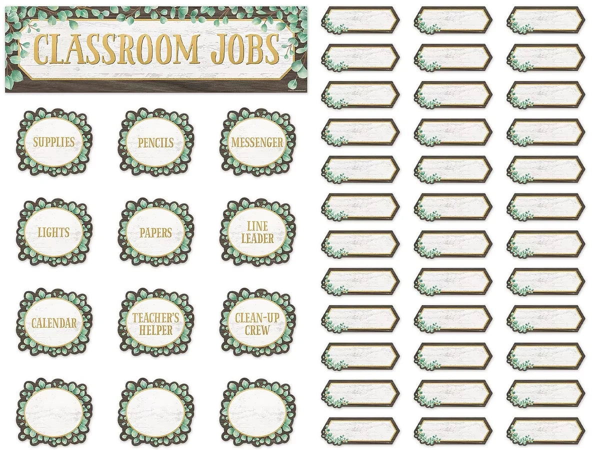 Eucalyptus Classroom Jobs Bulletin Board Set - US 3022