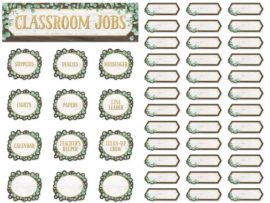 Eucalyptus Classroom Jobs Bulletin Board Set - US 3022