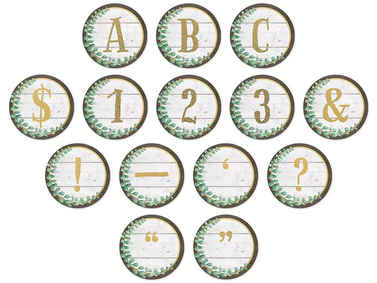 Eucalyptus Circle 3 1/2" Punch-Out Letters - US 7352
