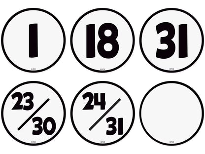 Black & White Calendar Mini Accents - US 7845
