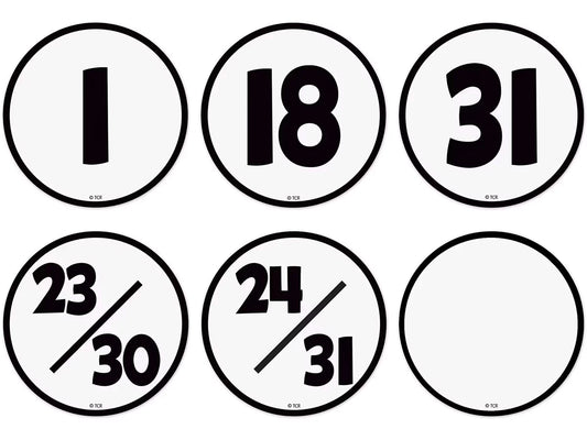 Black & White Calendar Mini Accents - US 7845