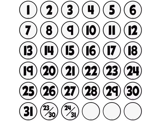 Black & White Calendar Mini Accents - US 7845
