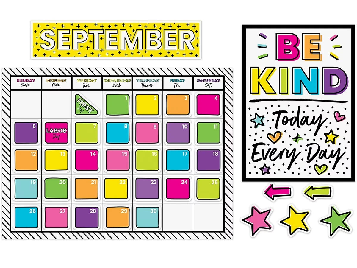 Kind Vibes Calendar Bulletin Board Set - US 3826