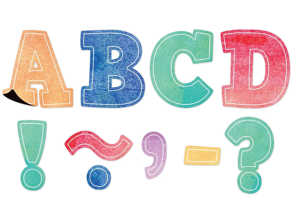 Watercolor 3" Magnetic Punch-Out Letters - US 9673