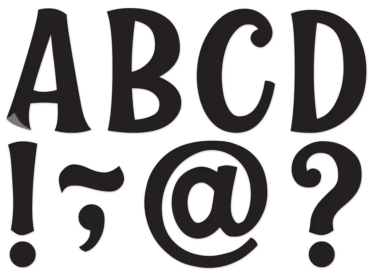 Whimsical Black 3" Magnetic Punch-Out Letters - US 3290