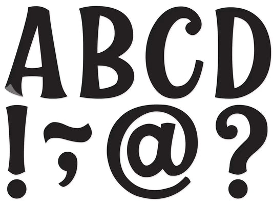 Whimsical Black 3" Magnetic Punch-Out Letters - US 3290