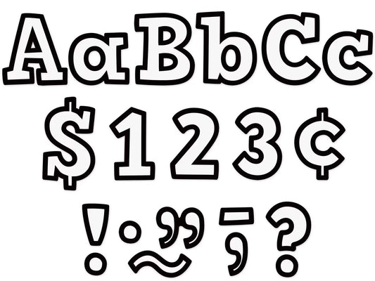Black & White Bold 4" Punch-Out Letters - US 3044