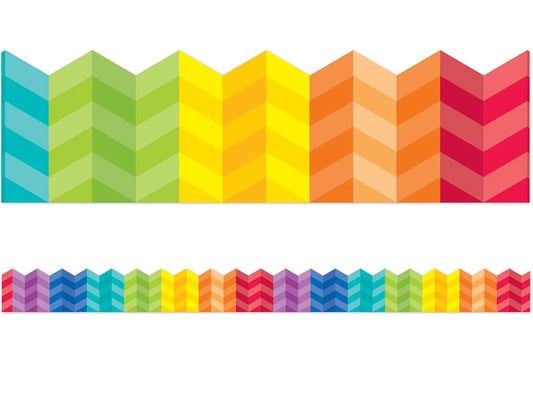 Painted Palette Rainbow Chevron Border - US 3267
