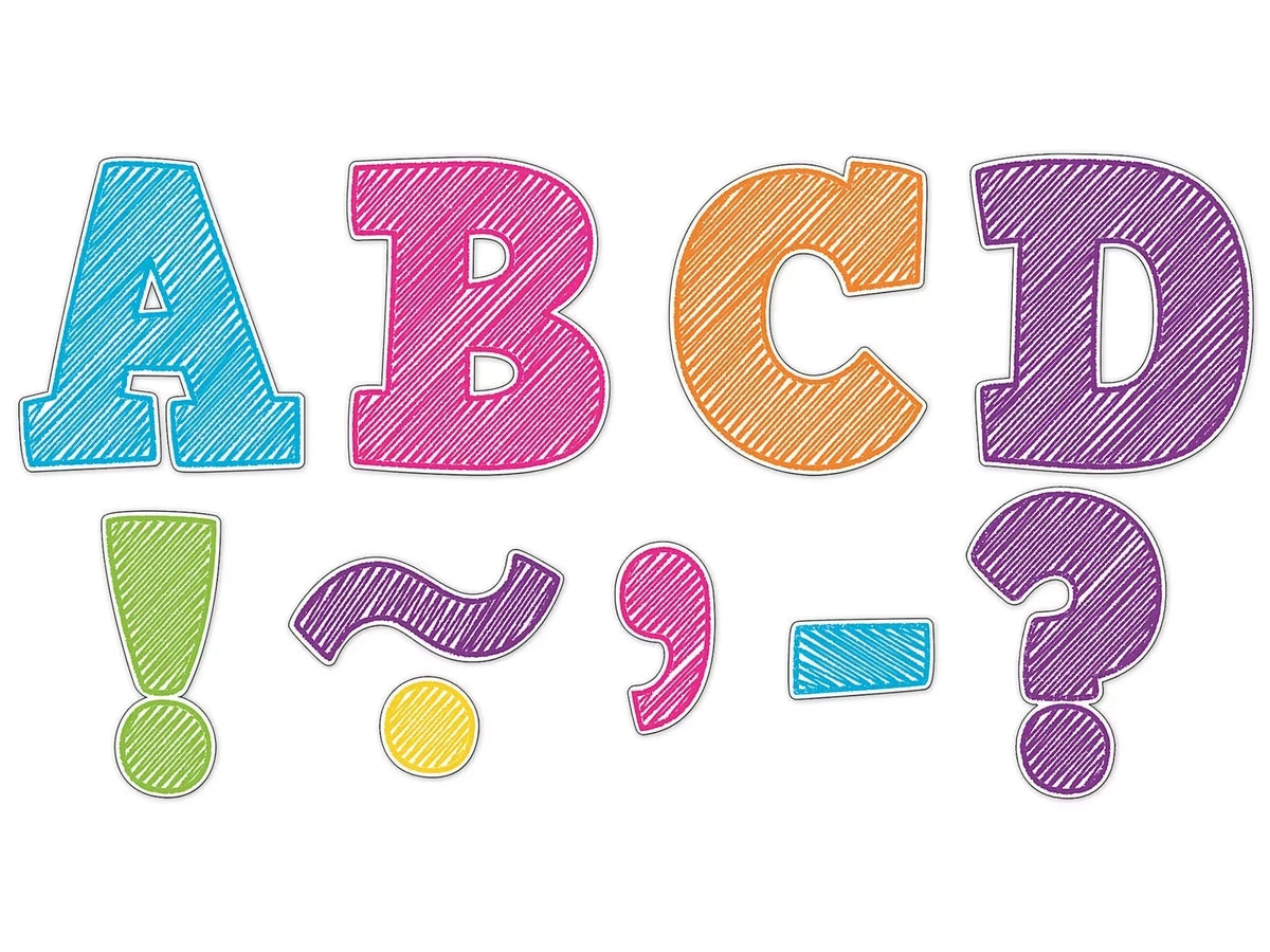 Scribble 3" Magnetic Punch-Out Letters - US 7702