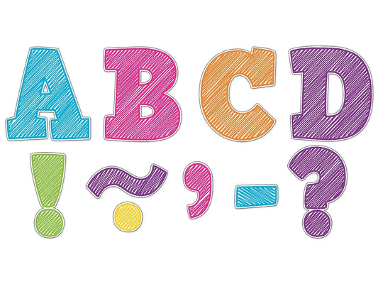 Scribble 3" Magnetic Punch-Out Letters - US 7702