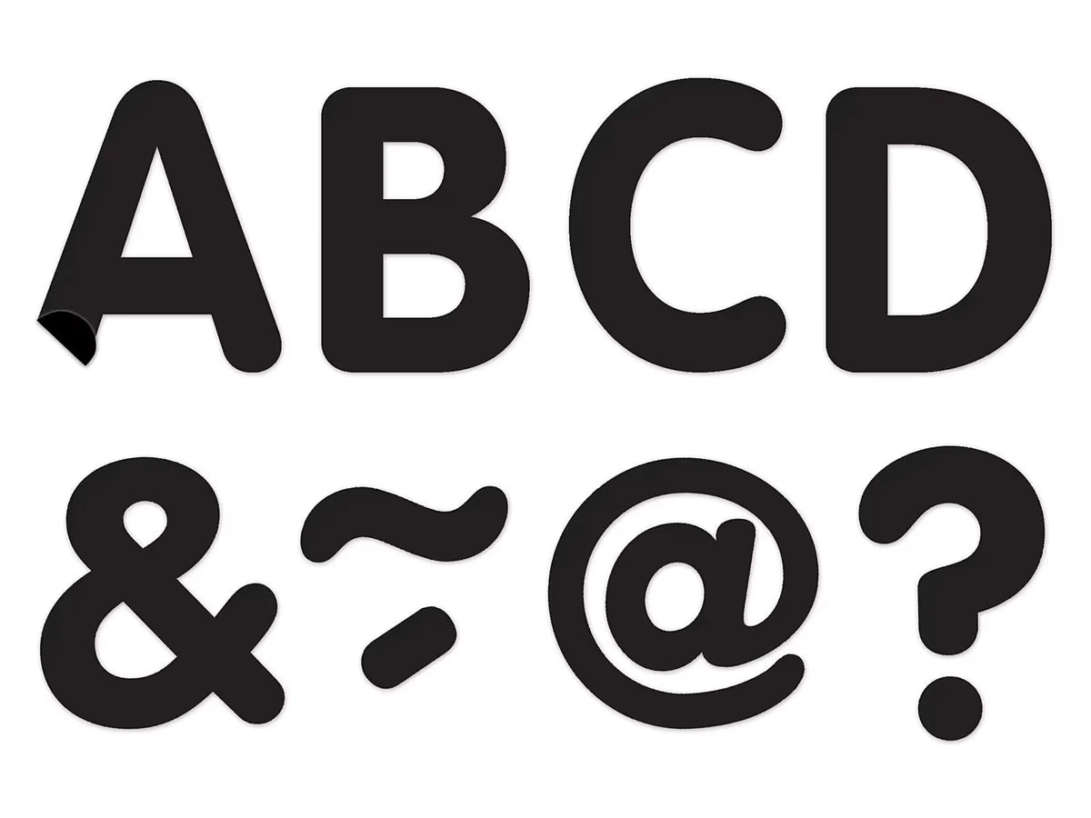 Black 2" Magnetic Punch-Out Letters - US 7944