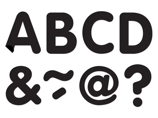 Black 2" Magnetic Punch-Out Letters - US 7944