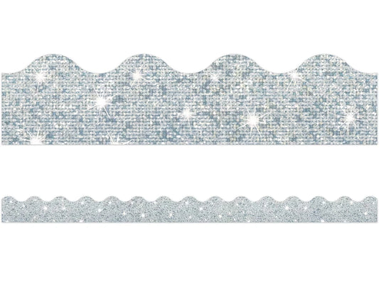Silver Sparkle Scalloped Border - US 9764