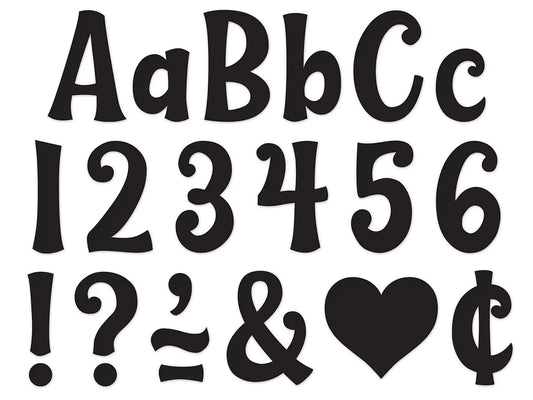 Wild Whimsy Black 4" Self-Adhesive Punch-Out Letters - US 1729