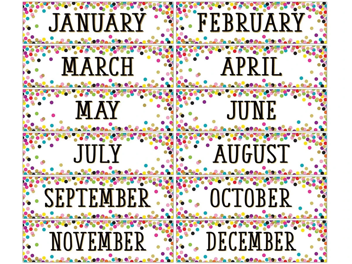 Confetti Months of the Year Bulletin Board Set - US 7210