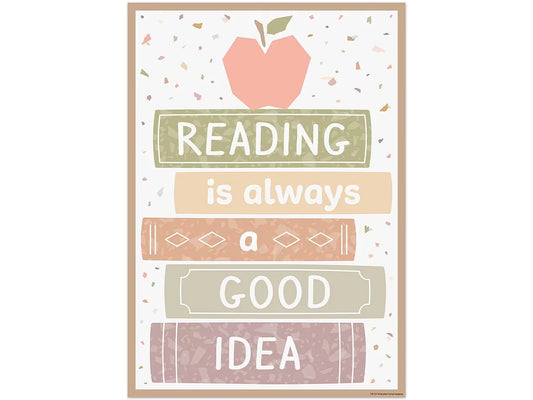 Terrazzo Tones Reading Is Always a Good Idea Poster - US 8579
