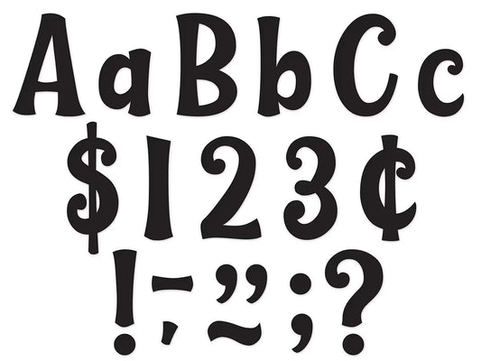 Whimsical Black 4" Punch-Out Letters - US 6087