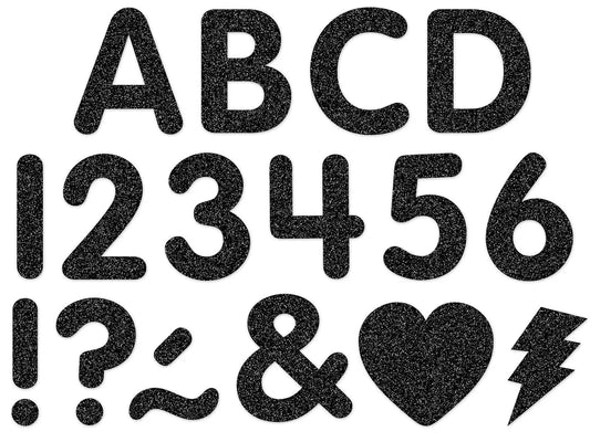 Glitzy Black 2" Punch-Out Letters - US 9096