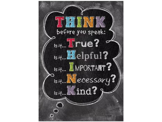 Chalk It Up! Think Before You Speak Poster - US 7469