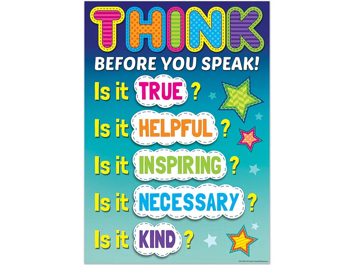 Think Before You Speak Poster - US 7837