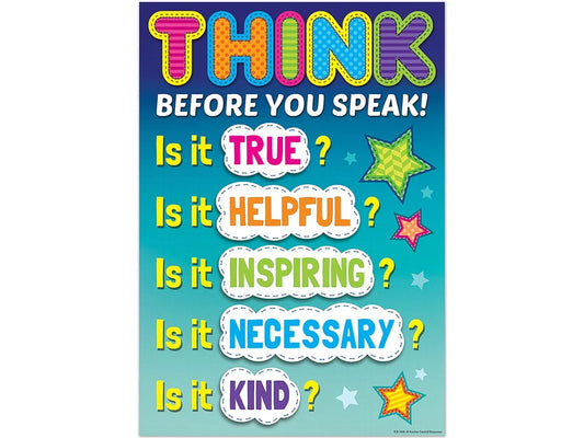 Think Before You Speak Poster - US 7837