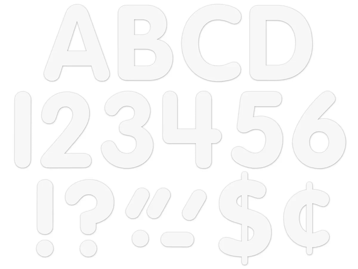 Classic White 4" Self-Adhesive Punch-Out Letters - US 1764