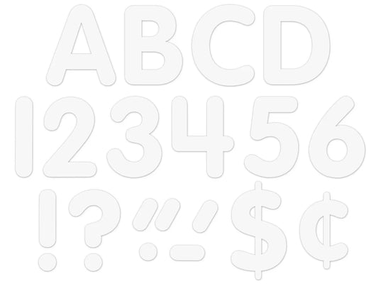 Classic White 4" Self-Adhesive Punch-Out Letters - US 1764
