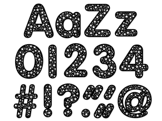 Stars on Black 4" Punch-Out Letters - US 9068
