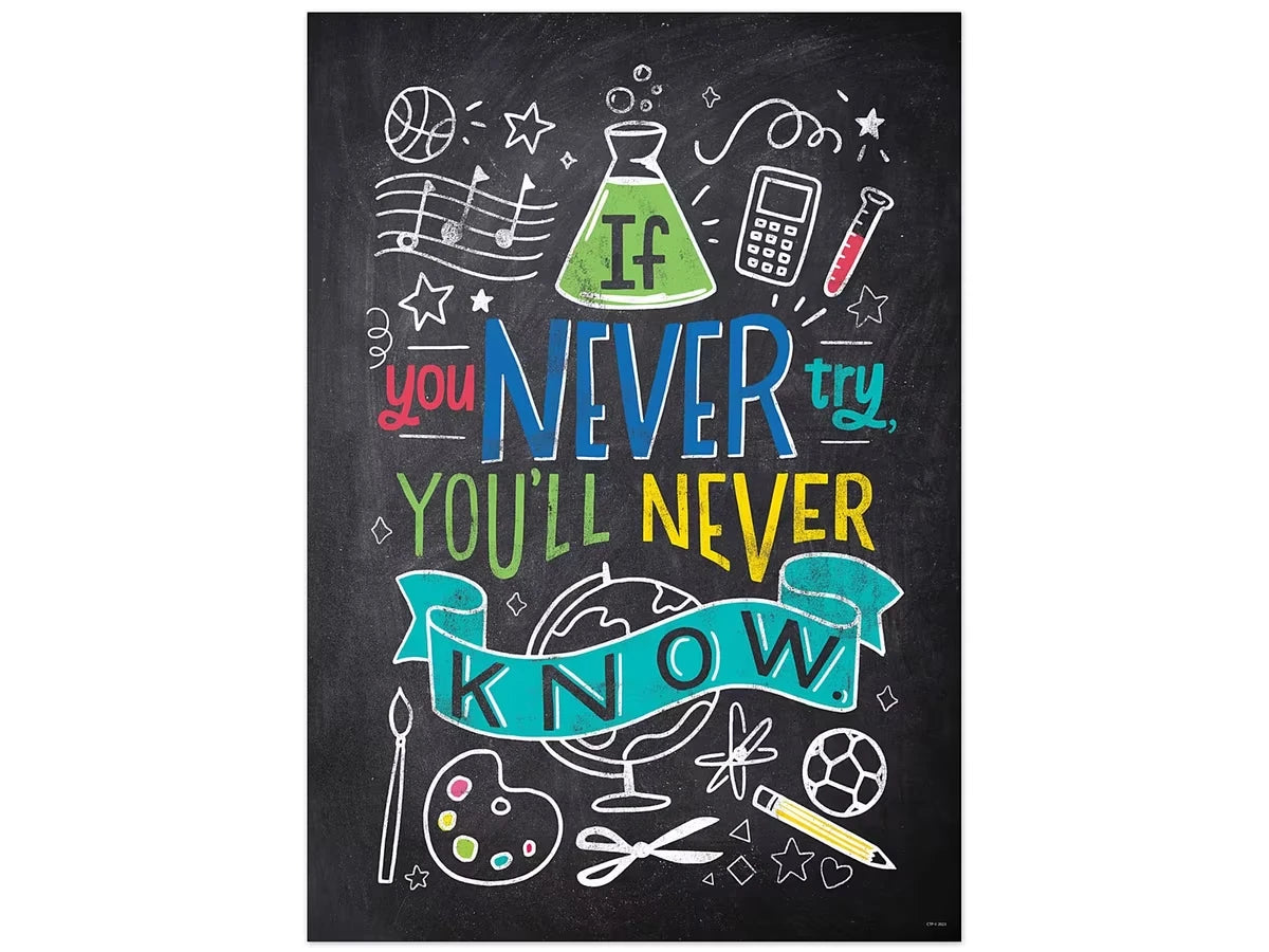 Chalk It Up! If You Never Try Poster - US 9217