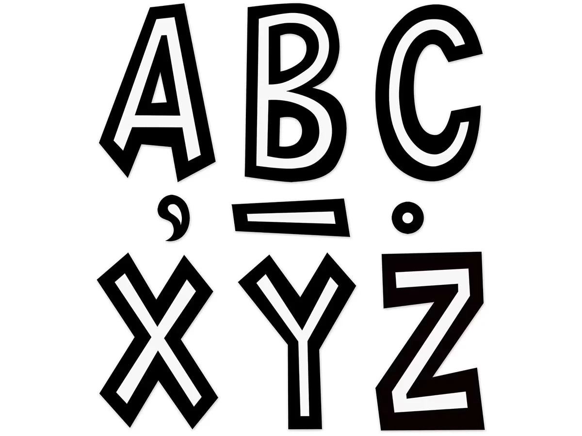 Black & White Fun Font 7" Punch-Out Letters - US 5293