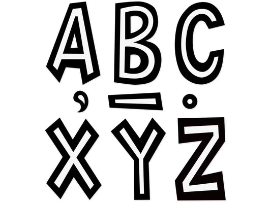 Black & White Fun Font 7" Punch-Out Letters - US 5293
