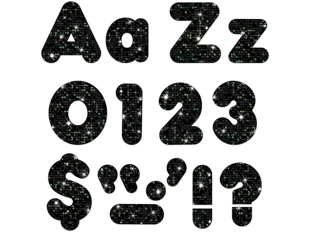 Black Sparkle 4" Punch-Out Letters - US 3227