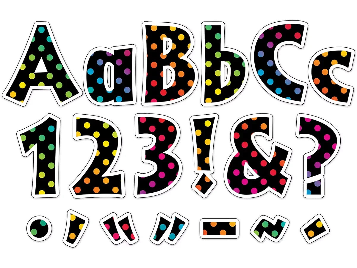 Rainbow Polka Dot 4" Punch-Out Letters - US 2398