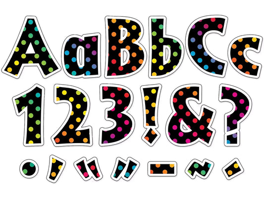 Rainbow Polka Dot 4" Punch-Out Letters - US 2398